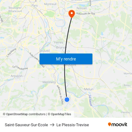 Saint-Sauveur-Sur-Ecole to Le Plessis-Trevise map