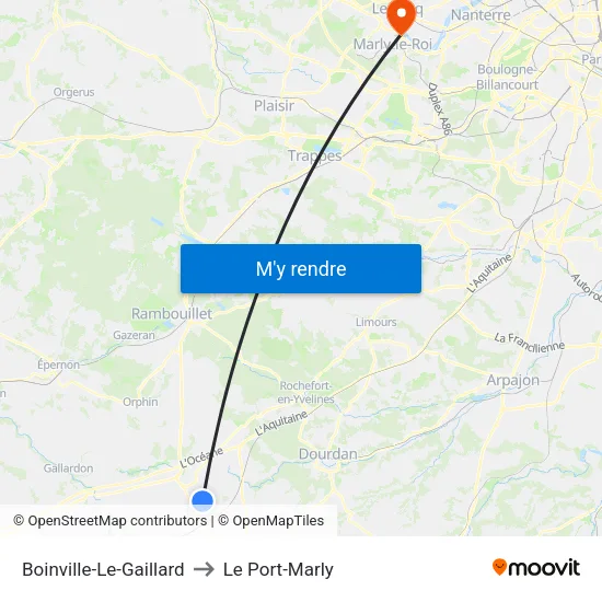 Boinville-Le-Gaillard to Le Port-Marly map