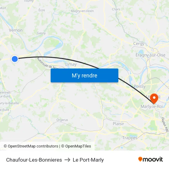 Chaufour-Les-Bonnieres to Le Port-Marly map