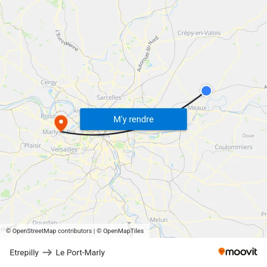 Etrepilly to Le Port-Marly map