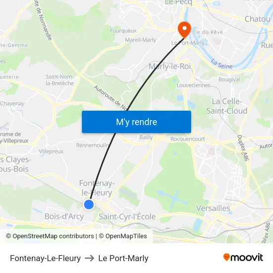 Fontenay-Le-Fleury to Le Port-Marly map