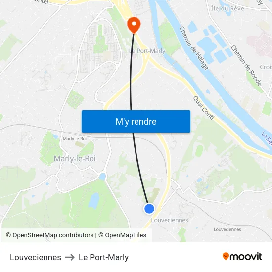 Louveciennes to Le Port-Marly map