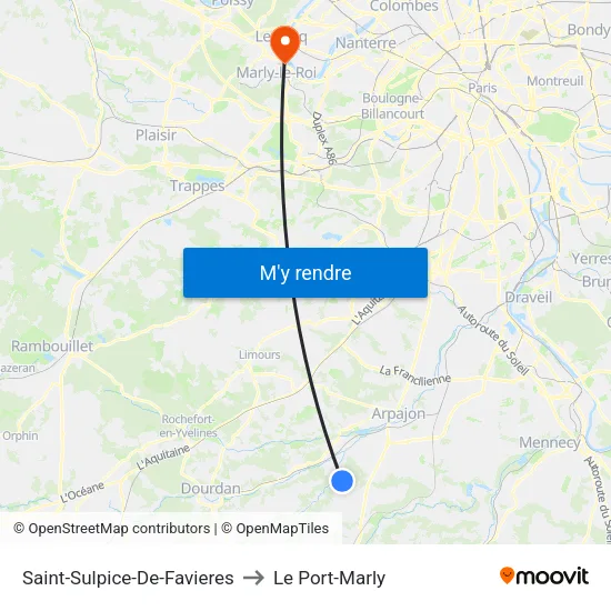 Saint-Sulpice-De-Favieres to Le Port-Marly map