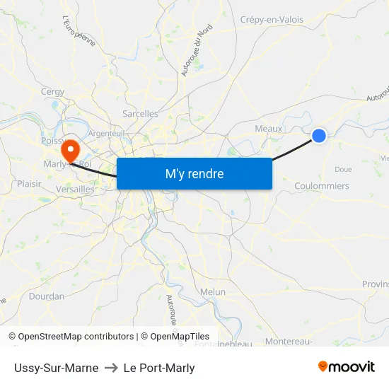 Ussy-Sur-Marne to Le Port-Marly map