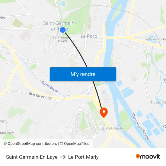 Saint-Germain-En-Laye to Le Port-Marly map