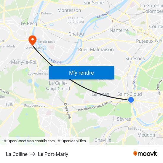 La Colline to Le Port-Marly map