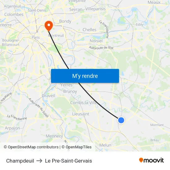 Champdeuil to Le Pre-Saint-Gervais map