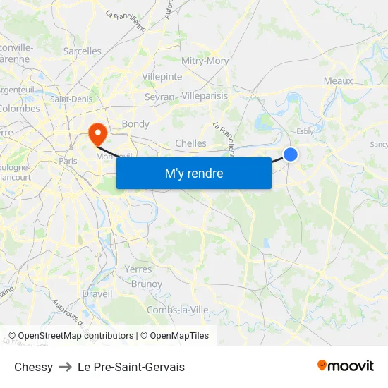Chessy to Le Pre-Saint-Gervais map