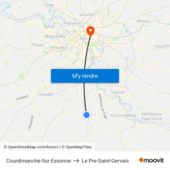 Courdimanche-Sur-Essonne to Le Pre-Saint-Gervais map