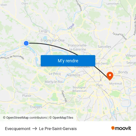 Evecquemont to Le Pre-Saint-Gervais map