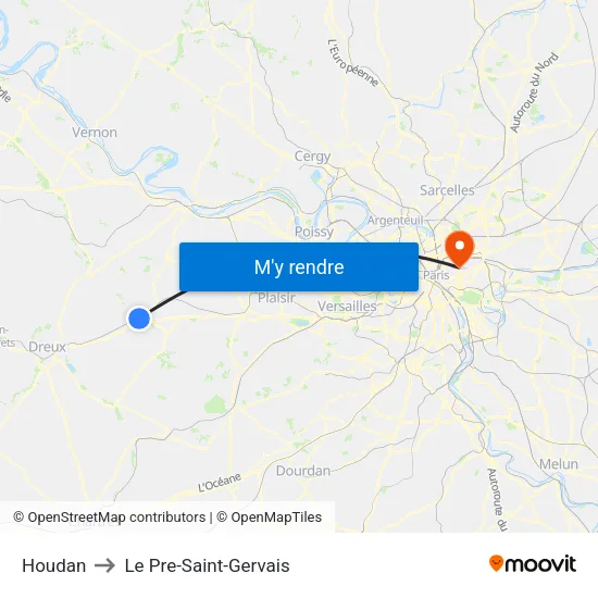 Houdan to Le Pre-Saint-Gervais map