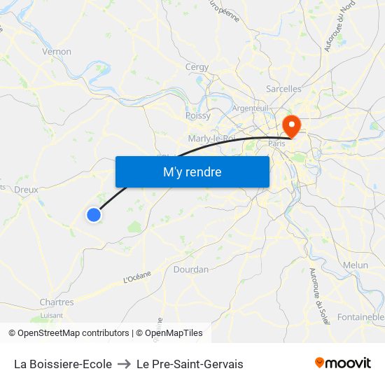 La Boissiere-Ecole to Le Pre-Saint-Gervais map