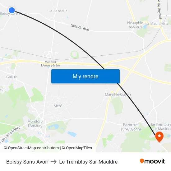 Boissy-Sans-Avoir to Le Tremblay-Sur-Mauldre map
