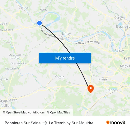 Bonnieres-Sur-Seine to Le Tremblay-Sur-Mauldre map