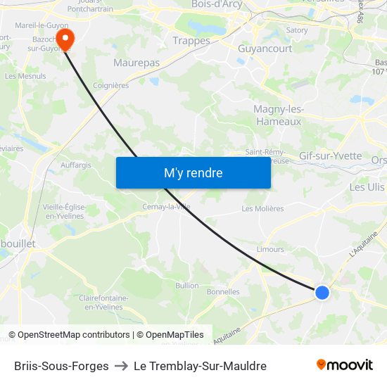 Briis-Sous-Forges to Le Tremblay-Sur-Mauldre map