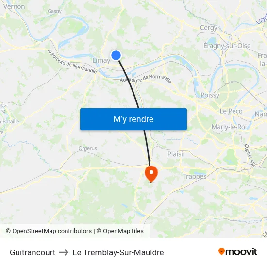 Guitrancourt to Le Tremblay-Sur-Mauldre map