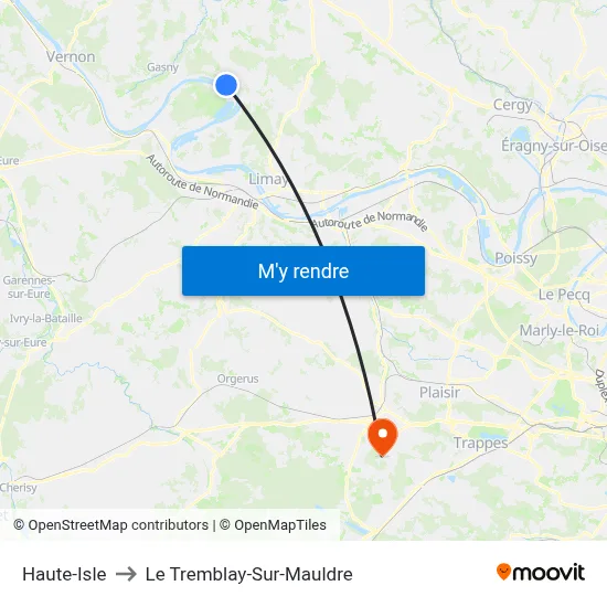 Haute-Isle to Le Tremblay-Sur-Mauldre map