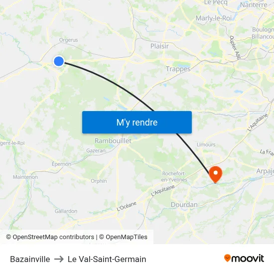 Bazainville to Le Val-Saint-Germain map