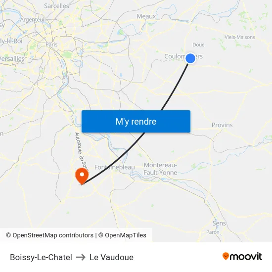 Boissy-Le-Chatel to Le Vaudoue map