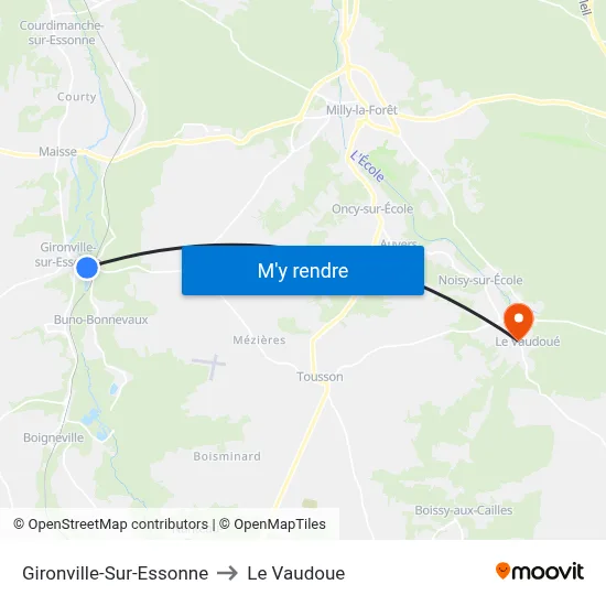 Gironville-Sur-Essonne to Le Vaudoue map