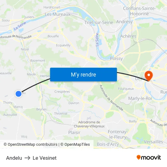 Andelu to Le Vesinet map
