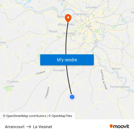Arrancourt to Le Vesinet map