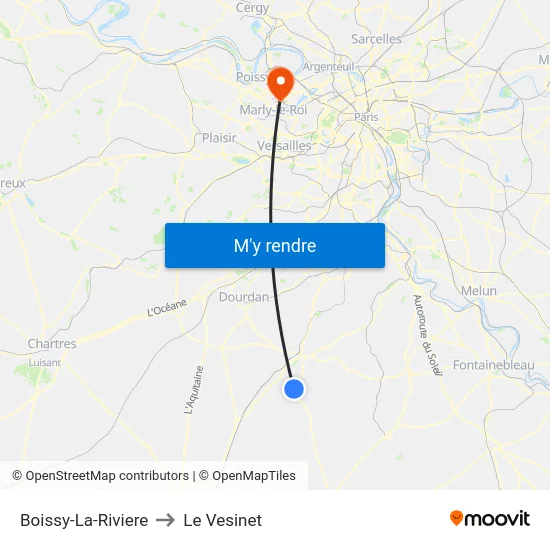 Boissy-La-Riviere to Le Vesinet map