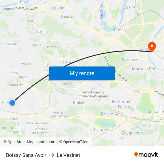 Boissy-Sans-Avoir to Le Vesinet map