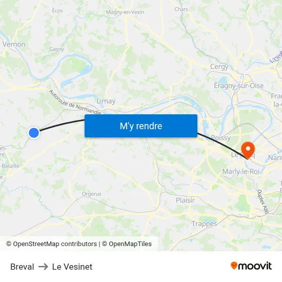 Breval to Le Vesinet map