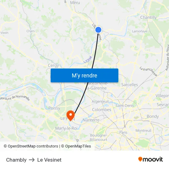Chambly to Le Vesinet map