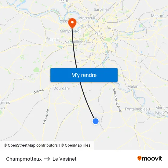 Champmotteux to Le Vesinet map