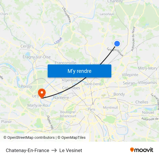 Chatenay-En-France to Le Vesinet map