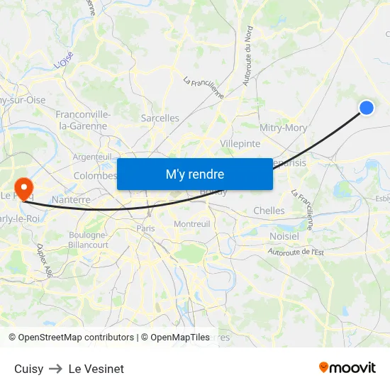 Cuisy to Le Vesinet map
