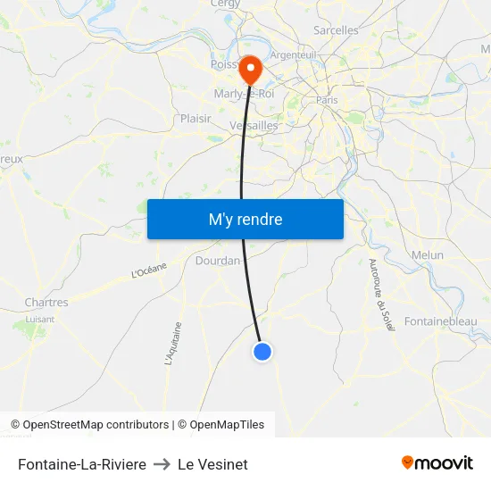 Fontaine-La-Riviere to Le Vesinet map