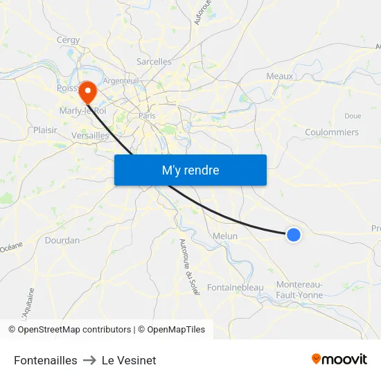 Fontenailles to Le Vesinet map