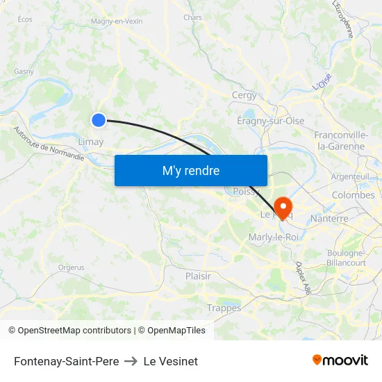 Fontenay-Saint-Pere to Le Vesinet map