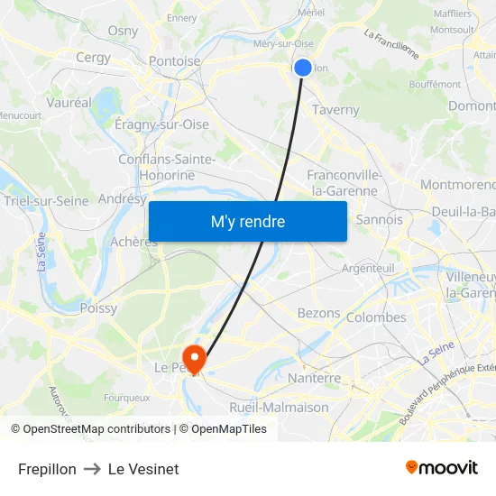 Frepillon to Le Vesinet map