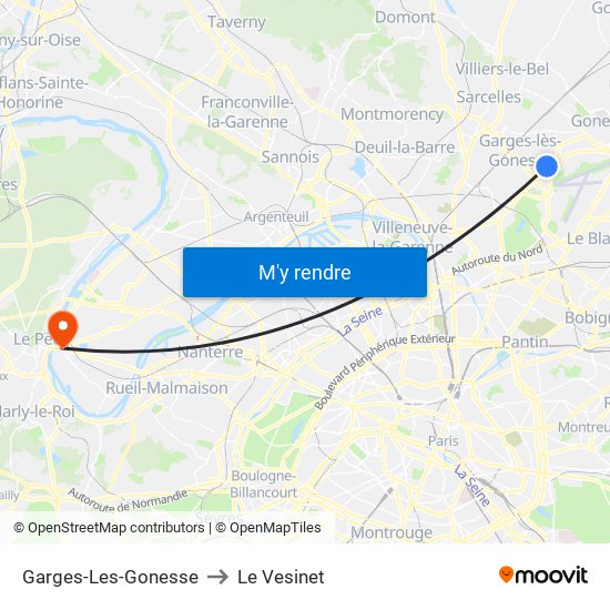 Garges-Les-Gonesse to Le Vesinet map