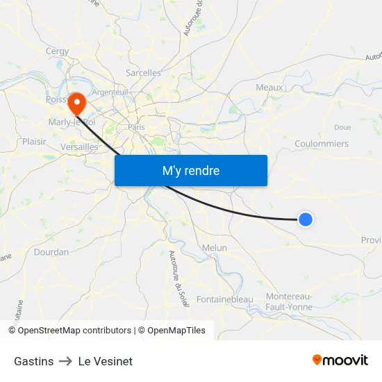 Gastins to Le Vesinet map
