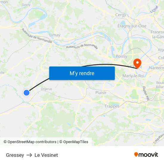 Gressey to Le Vesinet map