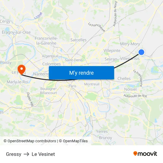 Gressy to Le Vesinet map