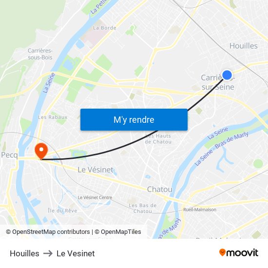 Houilles to Le Vesinet map