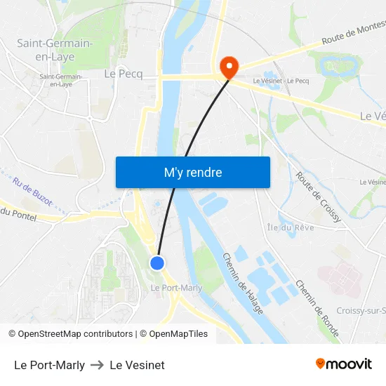 Le Port-Marly to Le Vesinet map