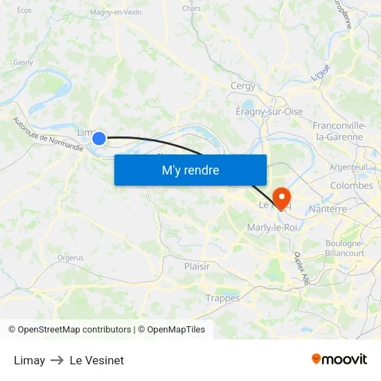 Limay to Le Vesinet map