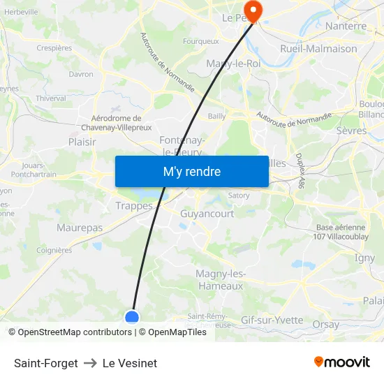 Saint-Forget to Le Vesinet map