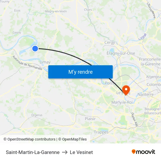 Saint-Martin-La-Garenne to Le Vesinet map