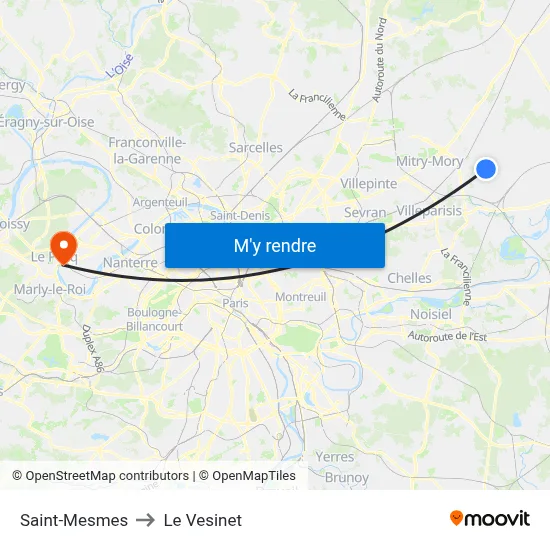 Saint-Mesmes to Le Vesinet map