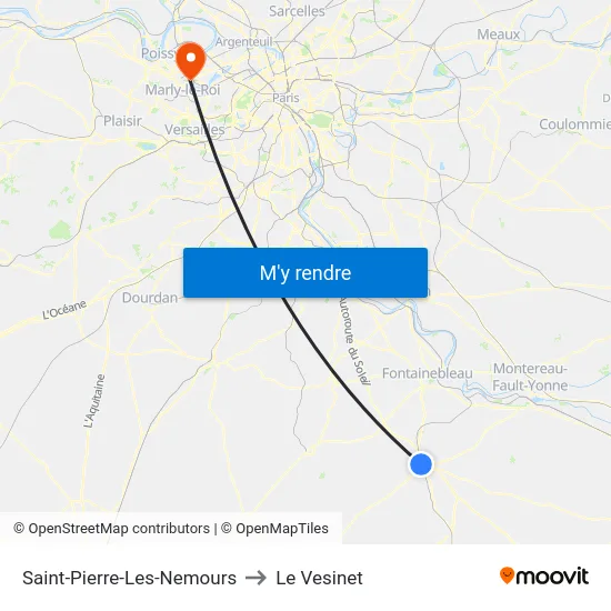 Saint-Pierre-Les-Nemours to Le Vesinet map