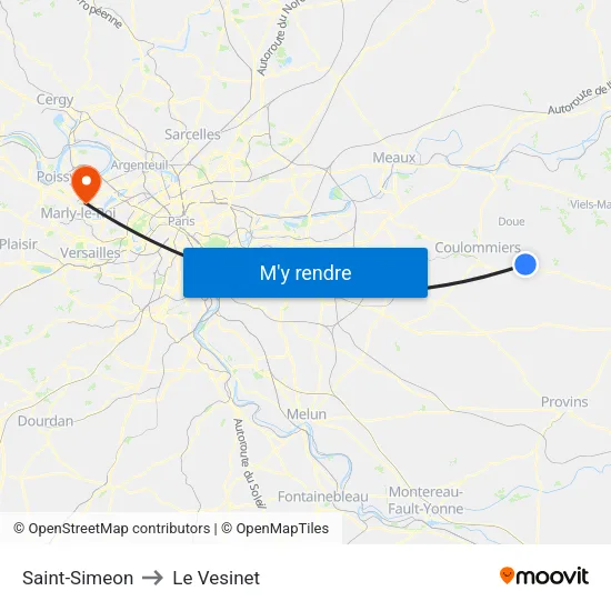 Saint-Simeon to Le Vesinet map