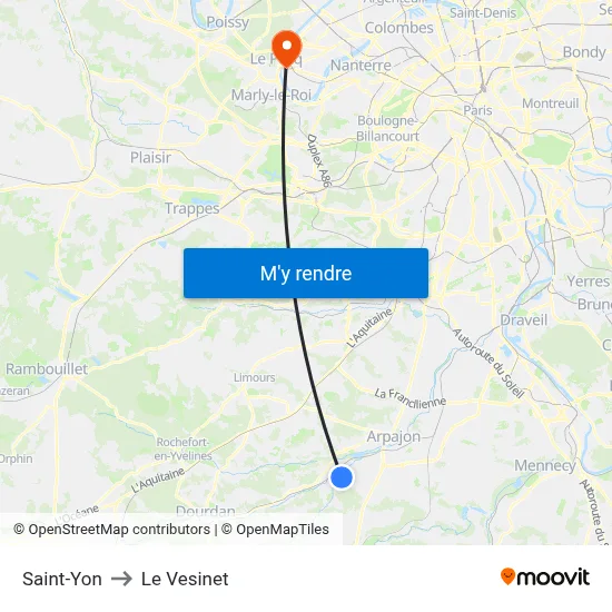 Saint-Yon to Le Vesinet map